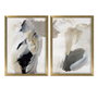 Wallity Cuadros Decorativos enmarcados en MDF Negro, Gris y Beige (2 piezas)